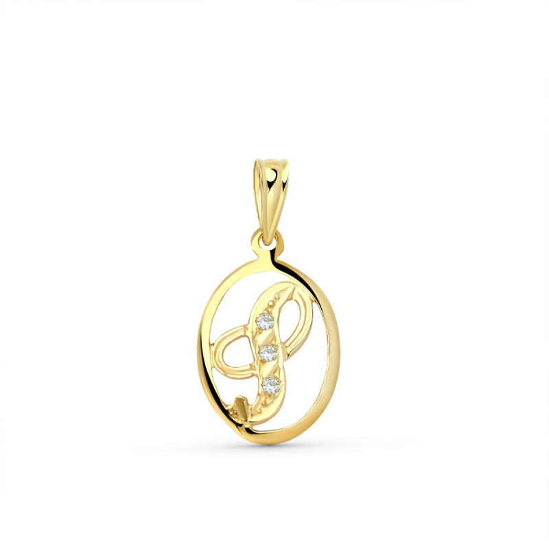 18K COLGANTE ORO AMARILLO LETRA S CON CIRCONITAS
