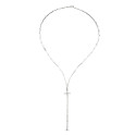 18K GARGANTILLA ORO BLANCO CRUZ CON CIRCONITAS