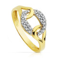 18K SORTIJA ORO BICOLOR CON CIRCONITAS. 18K SORTIJA ORO BICOLOR CON CIRCONITAS.