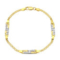 18K PULSERA ORO BICOLOR JUEGO DE COMUNION ESTERILLA Y CIRCONITAS 18K PULSERA ORO BICOLOR JUEGO DE COMUNION ESTERILLA Y CIRCONITAS