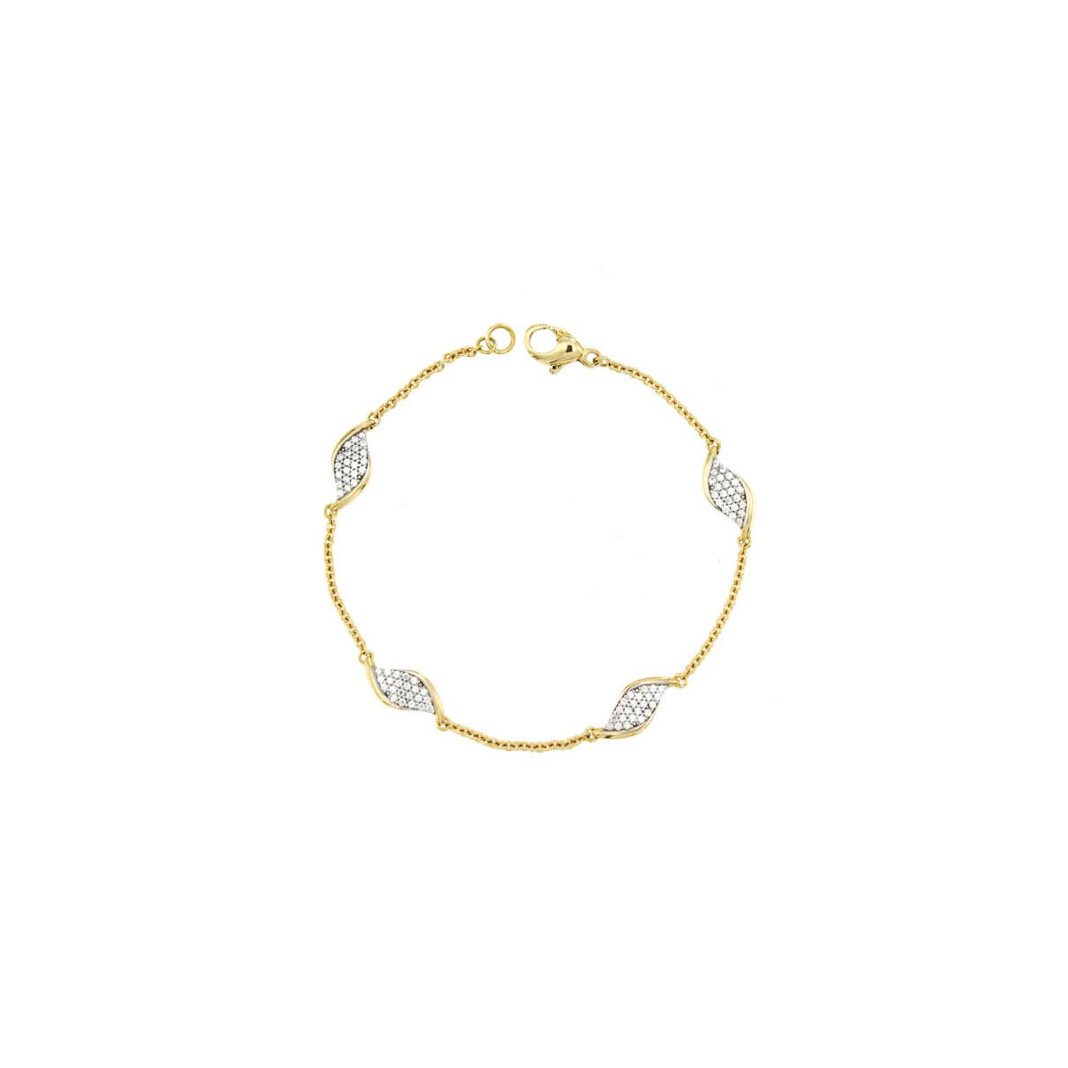 18K PULSERA BICOLOR CIRCONITAS