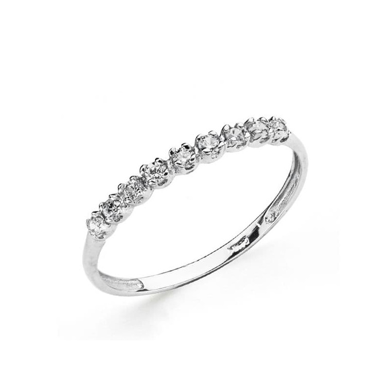 18K SORTIJA ORO BLANCO 9 CIRCONITAS