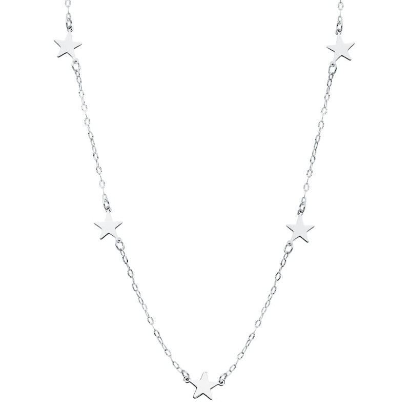18K GARGANTILLA ESTRELLAS ORO BLANCO 42CM