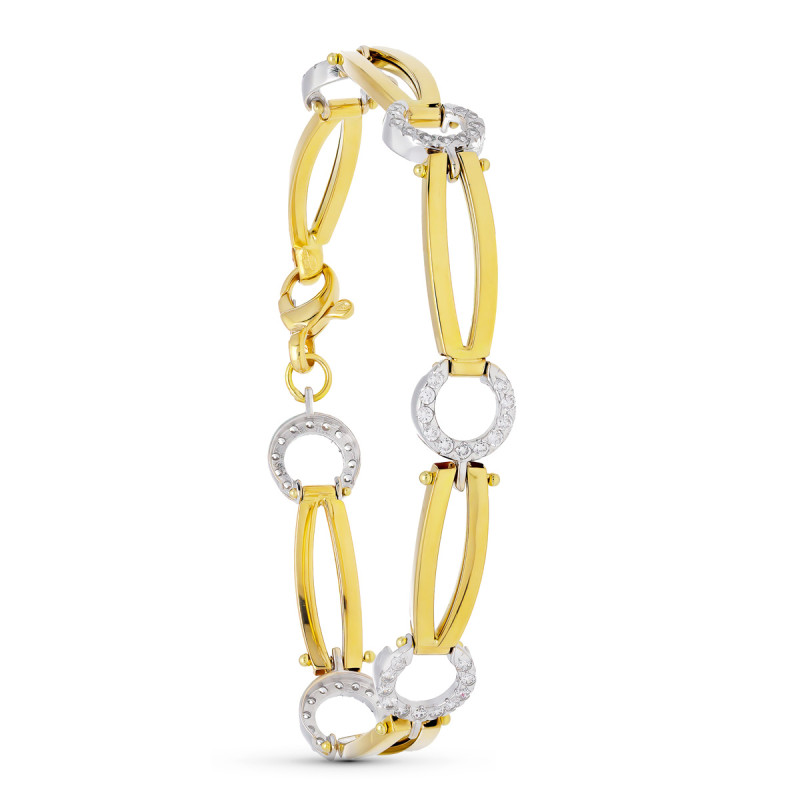 18K PULSERA ORO BICOLOR CIRCONITA