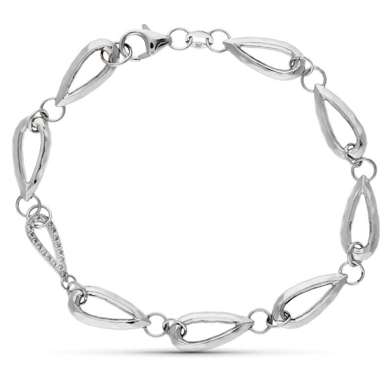 18K PULSERA ORO BLANCO CIRCONITA 19.5 CM