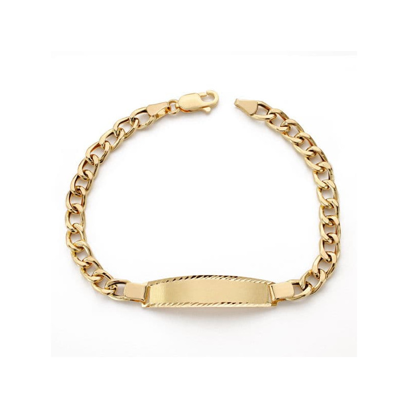 18K ESCLAVA ORO AMARILLO BARBADA HUECA 19CM