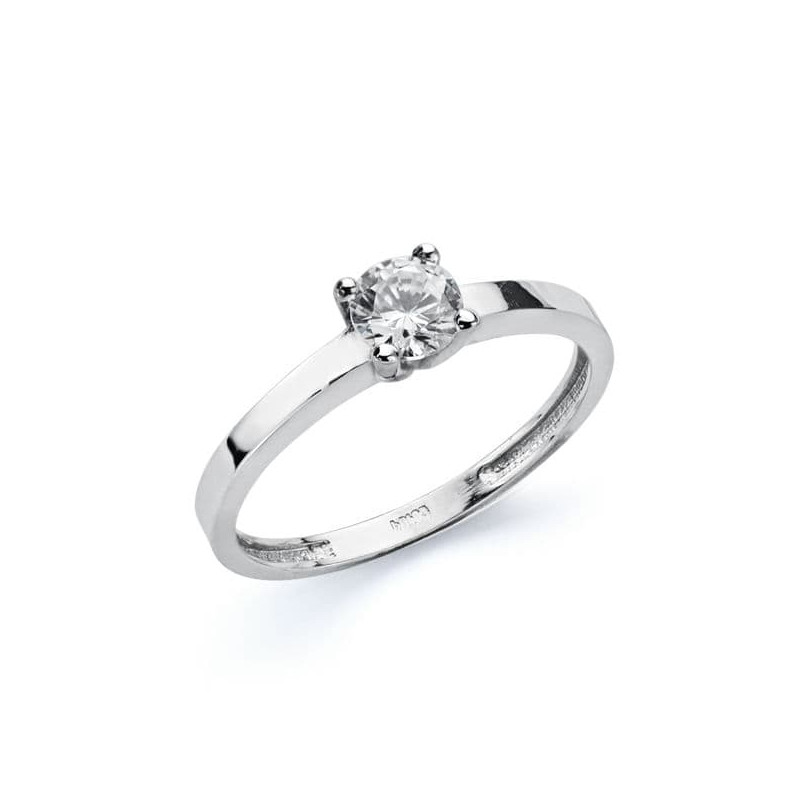 18K SOLITARIO ORO BLANCO 4 MM