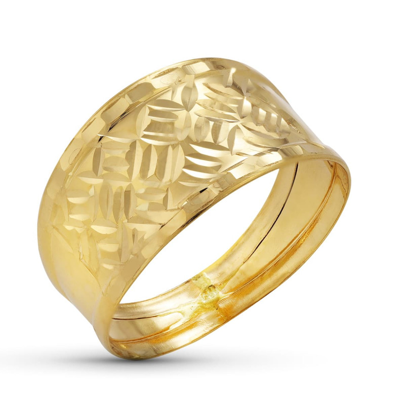 18K SORTIJA TALLADA ORO AMARILLO