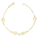 18K PULSERA ORO AMARILLO COMUNION PERLAS Y MOTIVOS. 18CM 18K PULSERA ORO AMARILLO COMUNION PERLAS Y MOTIVOS. 18CM