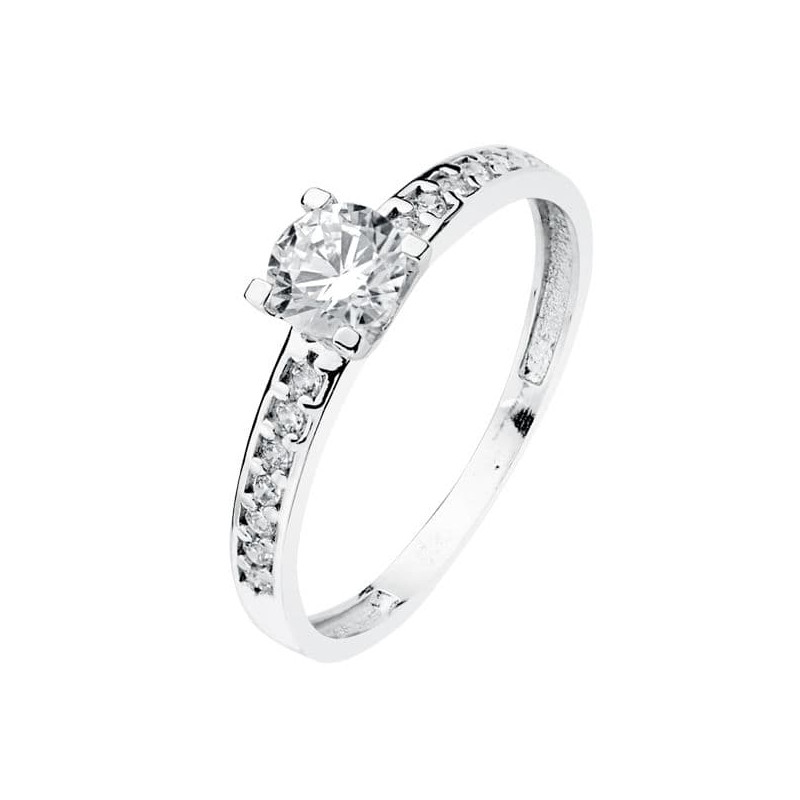 18K SOLITARIO ORO BLANCO CIRCONITA 5 MM
