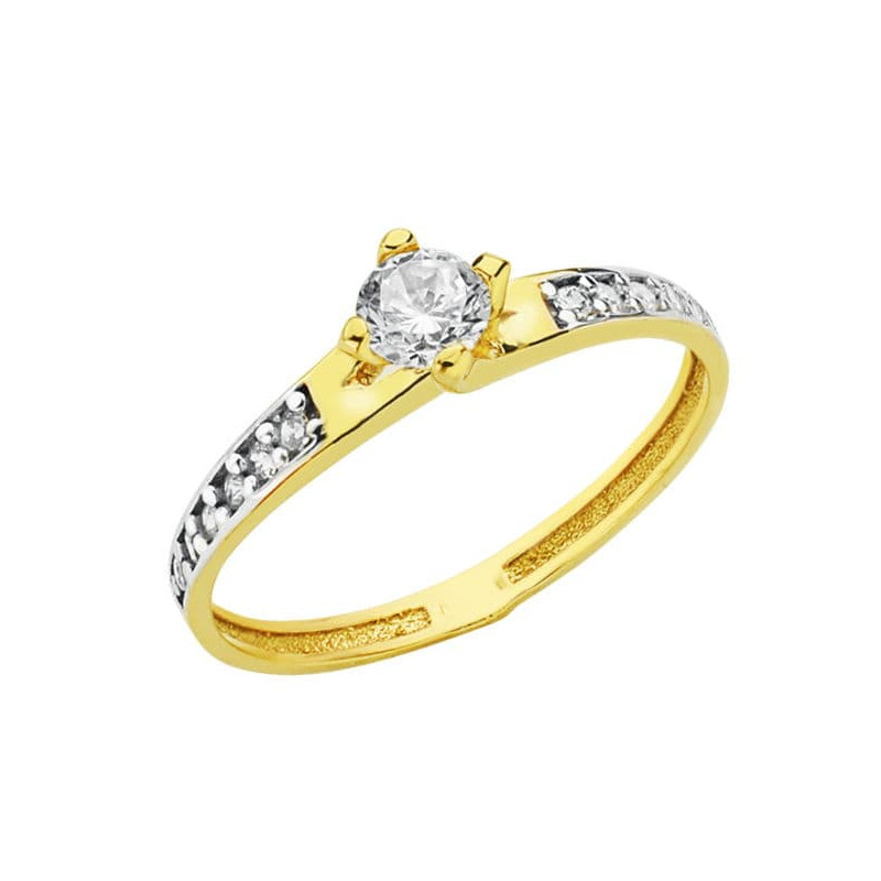 18K SOLITARIO ORO BICOLOR CIRCONITAS