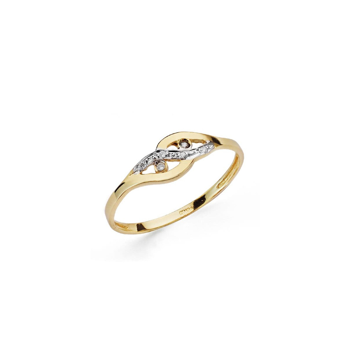 18K SORTIJA ORO BICOLOR CON CIRCONITAS