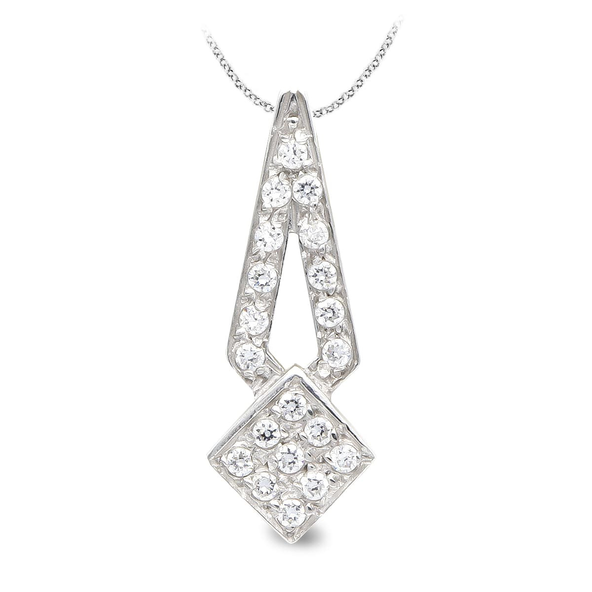 18K GARGANTILLA ORO BLANCO Y CIRCONITAS