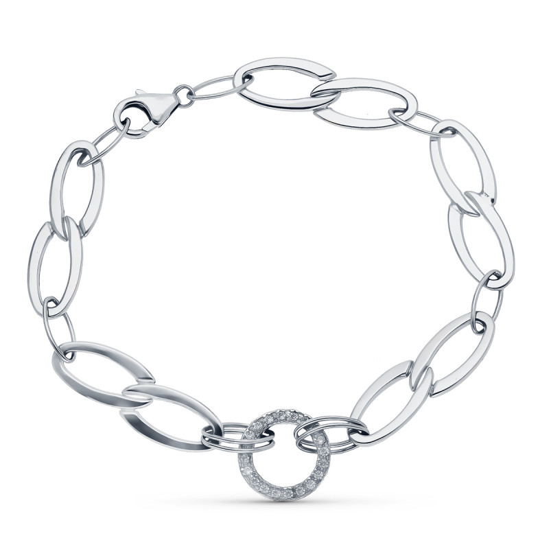 18K PULSERA ORO BLANCO 19CM