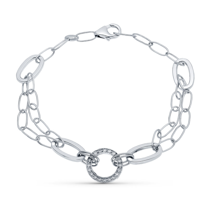 18K PULSERA ORO BLANCO 19CM