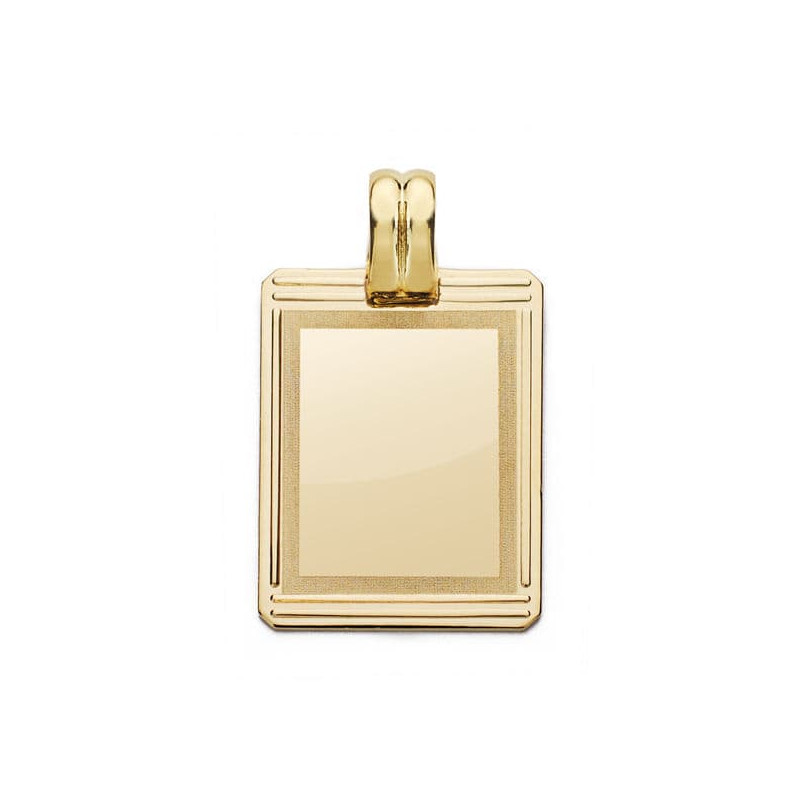 18K PLACA CHAPA ORO AMARILLO RECTANGULAR. 24X17 MM