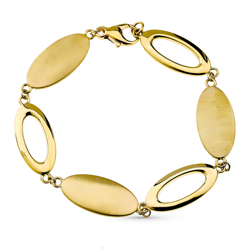 9K PULSERA ORO AMARILLO HUECA 19CM
