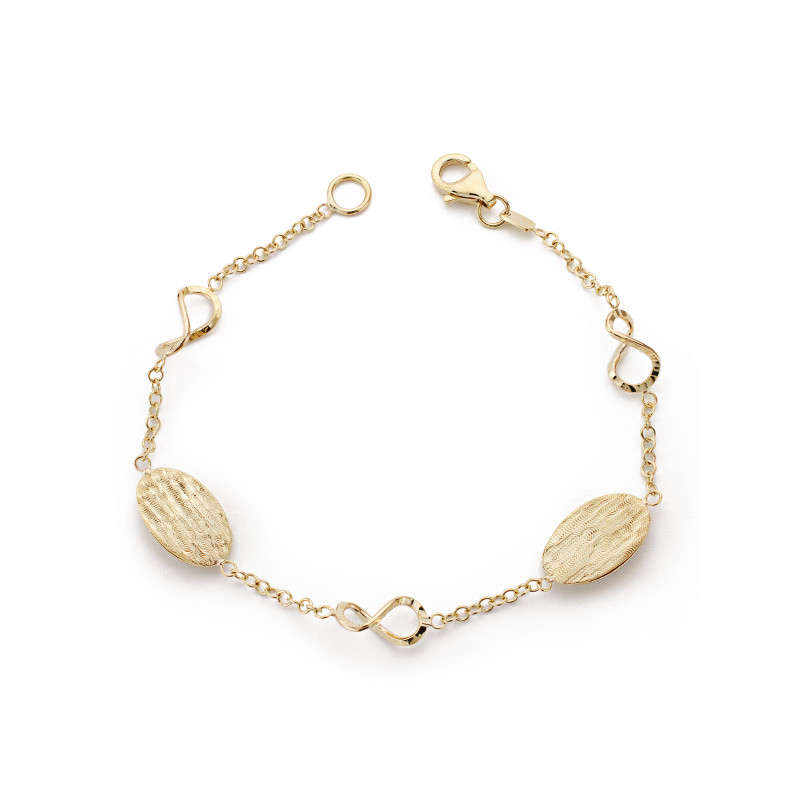 9K PULSERA ORO AMARILLO HUECA 19.5CM