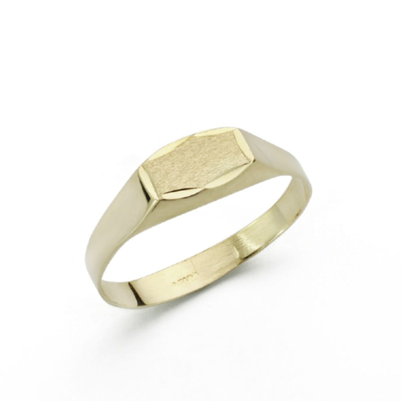 9K SELLO ORO AMARILLO BEBE RECTANGULAR. ZONA GRABADO: 7X4 MM