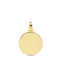18K PLACA CHAPA DISCO ORO AMARILLO MATE BISEL 16 MM