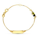 18K ESCLAVA ORO AMARILLO ABEJA ESMALTE 16CM
