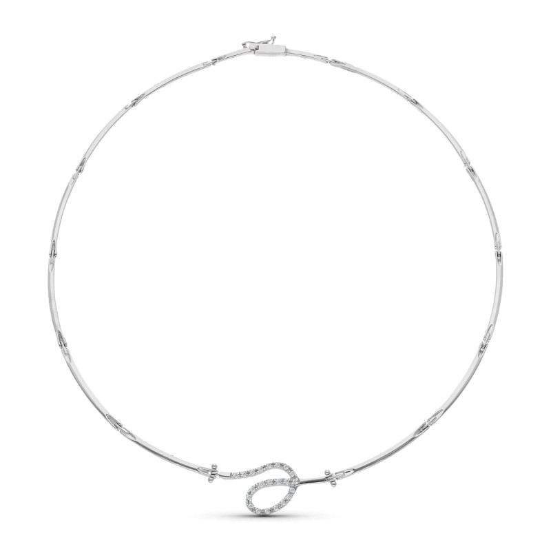 18K GARGANTILLA ORO BLANCO MOTIVO CIRCONITAS