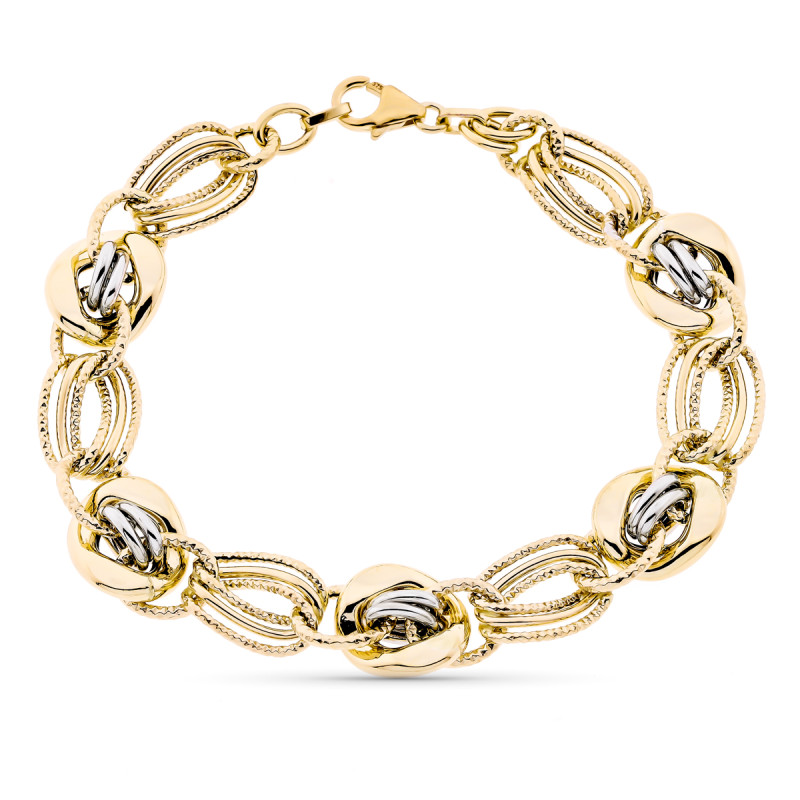 9K PULSERA ORO AMARILLO HUECA 20CM