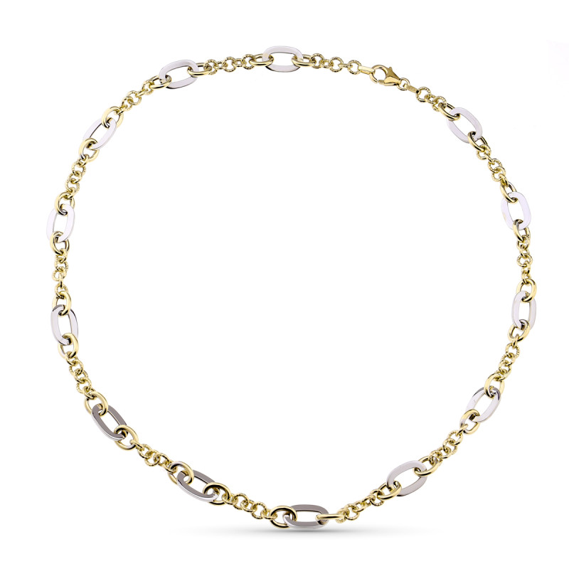 9K COLLAR ORO BICOLOR 45CM