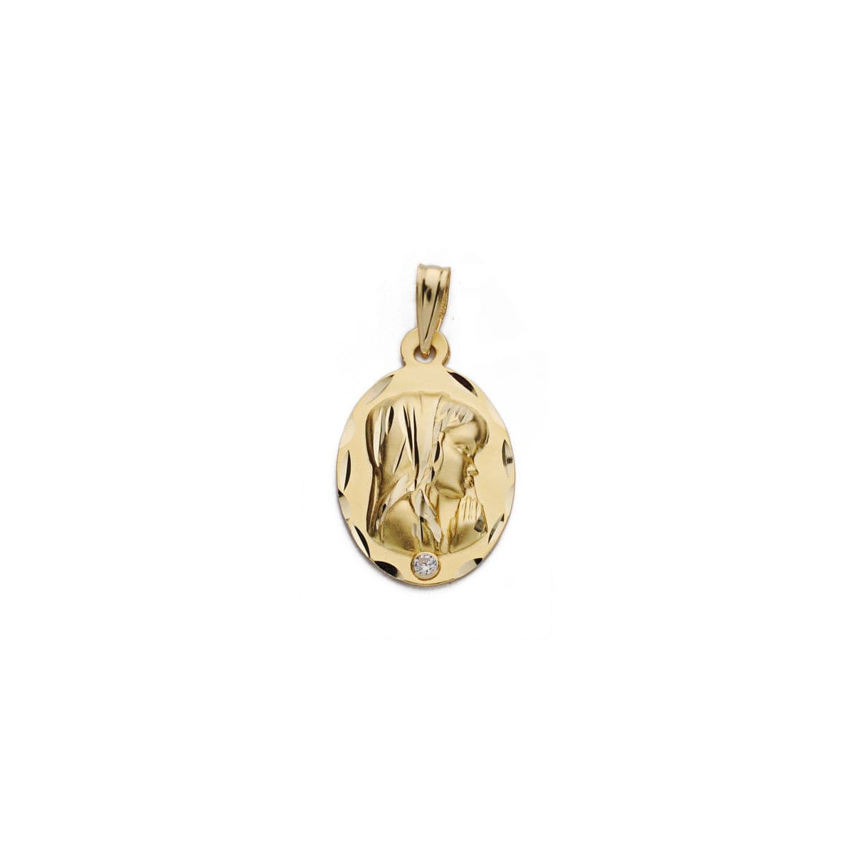 18K MEDALLA ORO AMARILLO VIRGEN NIÑA 22X14 MM