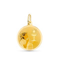 18K MEDALLA ORO AMARILLO ESMALTADA NIÑA 15 MM 18K MEDALLA ORO AMARILLO ESMALTADA NIÑA 15 MM
