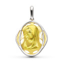 18K MEDALLA ORO AMARILLO ORO BICOLOR VIRGEN NIÑA 21X17 MM 18K MEDALLA ORO AMARILLO ORO BICOLOR VIRGEN NIÑA 21X17 MM