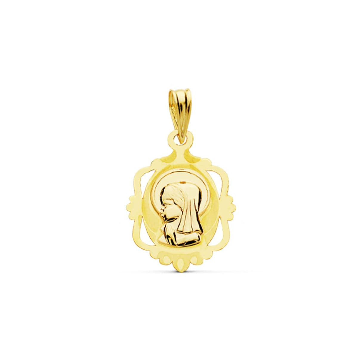 18K MEDALLA ORO AMARILLO VIRGEN NIÑA 20X14 MM