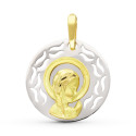18K MEDALLA ORO AMARILLO ORO BICOLOR VIRGEN NIÑA 17 MM 18K MEDALLA ORO AMARILLO ORO BICOLOR VIRGEN NIÑA 17 MM
