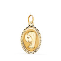 18K MEDALLA ORO AMARILLO VIRGEN NIÑA OVAL TALLADA MATE Y BRILLO. MEDIDA: 20 X 12 MM 18K MEDALLA ORO AMARILLO VIRGEN NIÑA OVAL TALLADA MATE Y BRILLO. MEDIDA: 20 X 12 MM