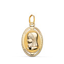18K MEDALLA ORO AMARILLO OVAL VIRGEN NIÑA CON BORDE TALLADO Y CALADO 19X12 MM 18K MEDALLA ORO AMARILLO OVAL VIRGEN NIÑA CON BORDE TALLADO Y CALADO 19X12 MM