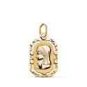 18K MEDALLA ORO AMARILLO VIRGEN NIÑA RECTANGULAR CALADA BORDE TALLADO. MEDIDA: 20 X 12 MM 18K MEDALLA ORO AMARILLO VIRGEN NIÑA RECTANGULAR CALADA BORDE TALLADO. MEDIDA: 20 X 12 MM