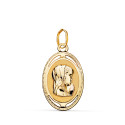 18K MEDALLA ORO AMARILLO OVAL VIRGEN NIÑA CON BORDE TALLADO Y CALADO 19X12 MM 18K MEDALLA ORO AMARILLO OVAL VIRGEN NIÑA CON BORDE TALLADO Y CALADO 19X12 MM