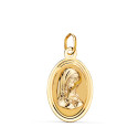 18K MEDALLA ORO AMARILLO OVAL VIRGEN NIÑA CON BORDE BISELADO. 19X12 MM 18K MEDALLA ORO AMARILLO OVAL VIRGEN NIÑA CON BORDE BISELADO. 19X12 MM