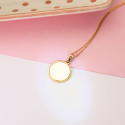18K MEDALLA ORO AMARILLO VIRGEN NIÑA NACAR REDONDA 17 MM