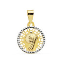 18K MEDALLA ORO AMARILLO VIRGEN NIÑA BICOLOR 14 MM 18K MEDALLA ORO AMARILLO VIRGEN NIÑA BICOLOR 14 MM