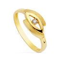 18K SORTIJA ORO AMARILLO OJO CON CIRCONITA. ANCHO: 7,5 MM 18K SORTIJA ORO AMARILLO OJO CON CIRCONITA. ANCHO: 7,5 MM
