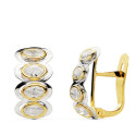 18K PENDIENTES PIEDRAS OVAL BICOLOR 15X8 MM CIERRE CATALAN 18K PENDIENTES PIEDRAS OVAL BICOLOR 15X8 MM CIERRE CATALAN