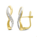 18K PENDIENTES ORO BICOLOR CIRCONITA 17X6 MM CIERRE CATALAN 18K PENDIENTES ORO BICOLOR CIRCONITA 17X6 MM CIERRE CATALAN