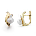 18K PENDIENTES ORO AMARILLO COMUNION PERLA 12X6 MM CIERRE CATALAN 18K PENDIENTES ORO AMARILLO COMUNION PERLA 12X6 MM CIERRE CATALAN