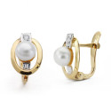 18K PENDIENTES ORO BICOLOR COMUNION PERLA CIRCONITA 10X7 MM CIERRE CATALAN 18K PENDIENTES ORO BICOLOR COMUNION PERLA CIRCONITA 10X7 MM CIERRE CATALAN