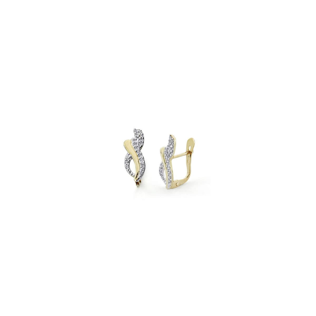 18K PENDIENTES ORO BICOLOR COMUNION CIRCONITA 14X5 MM CIERRE CATALAN