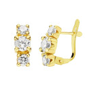 18K PENDIENTES ORO AMARILLO TRES CIRCONITA 11X4 MM CIERRE CATALAN 18K PENDIENTES ORO AMARILLO TRES CIRCONITA 11X4 MM CIERRE CATALAN