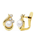 18K PENDIENTES ORO AMARILLO PERLA Y CIRCONITA 11X8 MM CIERRE CATALAN 18K PENDIENTES ORO AMARILLO PERLA Y CIRCONITA 11X8 MM CIERRE CATALAN