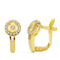18K PENDIENTES ORO AMARILLO CIRCONITA 12X6 MM CIERRE CATALAN 18K PENDIENTES ORO AMARILLO CIRCONITA 12X6 MM CIERRE CATALAN