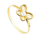 18K SORTIJA ORO AMARILLO MARIPOSA CALADA CON PERLA 2,5 MM. MEDIDA: 9 X 7,5 MM 18K SORTIJA ORO AMARILLO MARIPOSA CALADA CON PERLA 2,5 MM. MEDIDA: 9 X 7,5 MM
